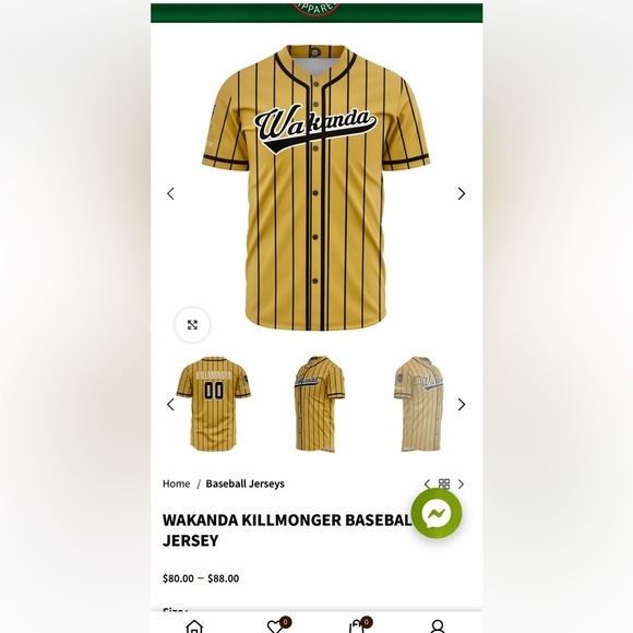WAKANDA KILLMONGOR BASEBALL JERSEY - Picture 4 of 4